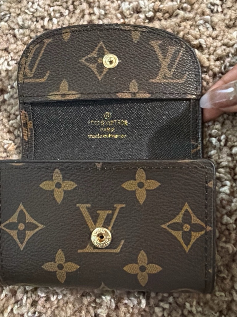 Louis Vuitton Monogram Canvas Card & Key Holder in Brown and Gold